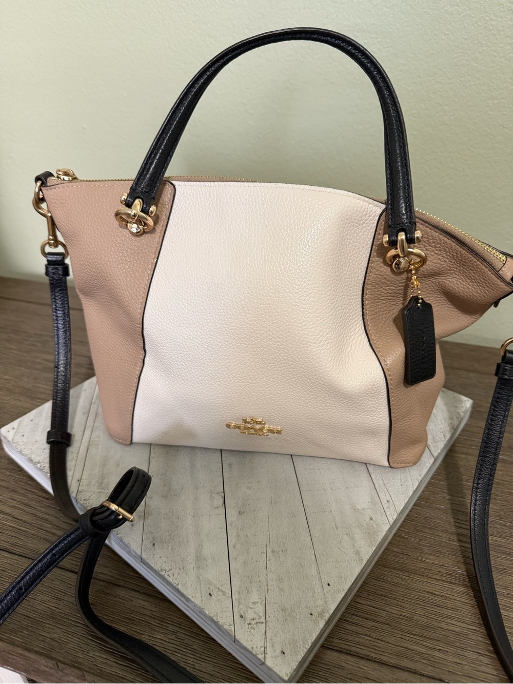Coach Bella Leather Colorblock Satchel